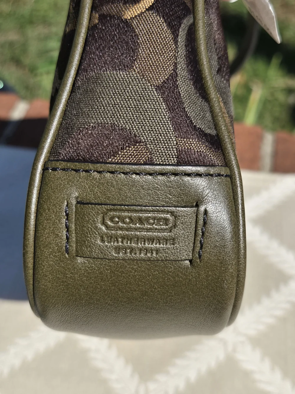 Coach Small Signature Shoulder Bag in Olive and Khaki D04J-7027-NEW - Picture 3 of 12